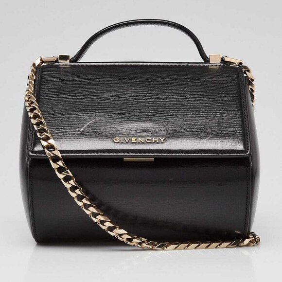 Givenchy Black Grained Leather Pandora Box Mini Crossbody Bag - Picture 1 of 12